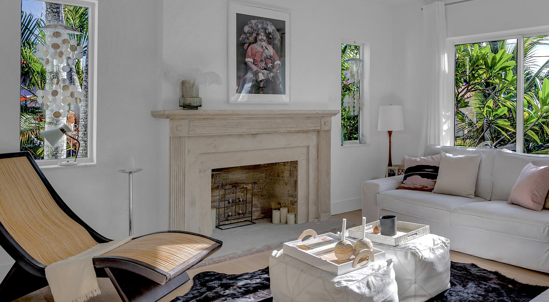 Coconut Grove home renovation - fireplace room designed by Beatrice Leupold Coconut Grove home renovation - fireplace room designed by Beatrice Leupold