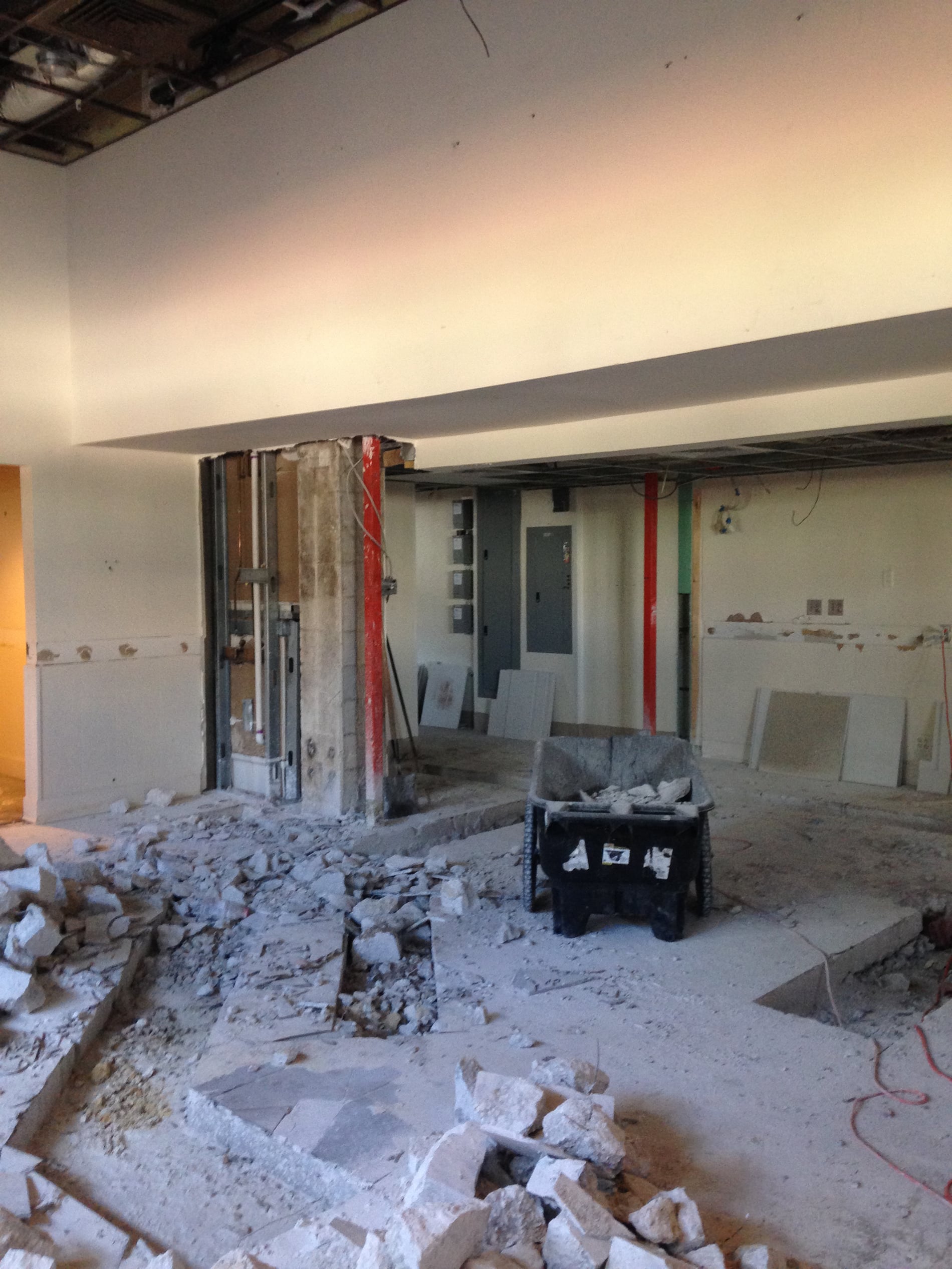 Café Crème Miami Restaurant - before picture of the construction with the ground being open to place the counter Café Crème Miami Restaurant - before picture of the construction with the ground being open to place the counter