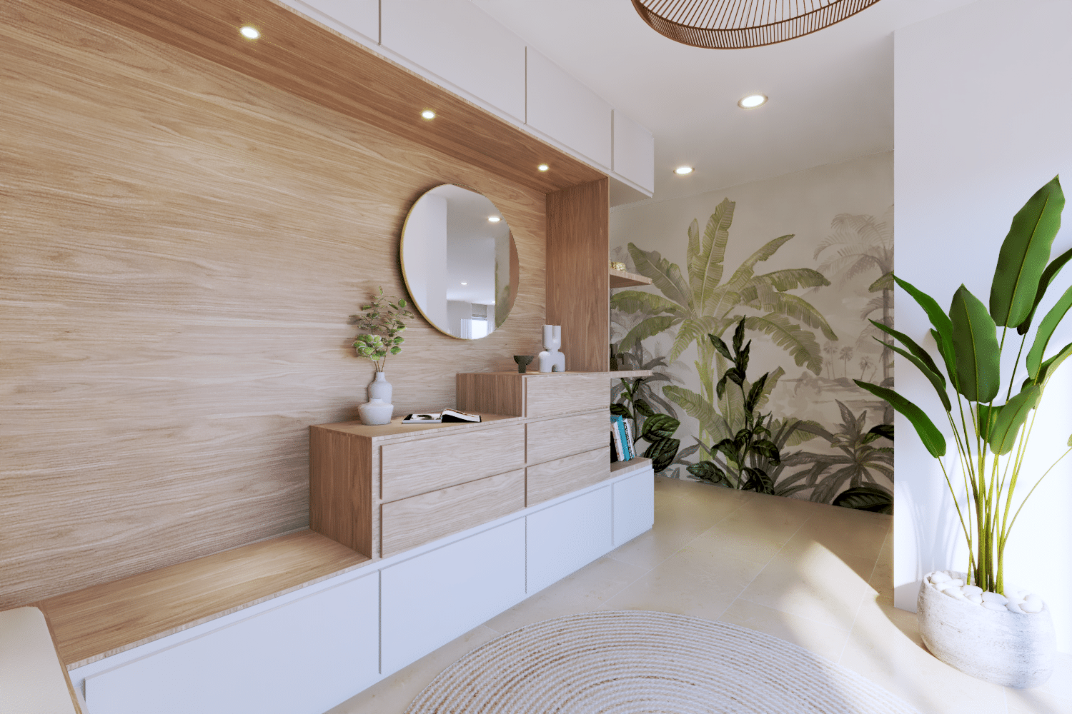 2 Foyer 5 Pinecrest Forever Home room with wooden wall