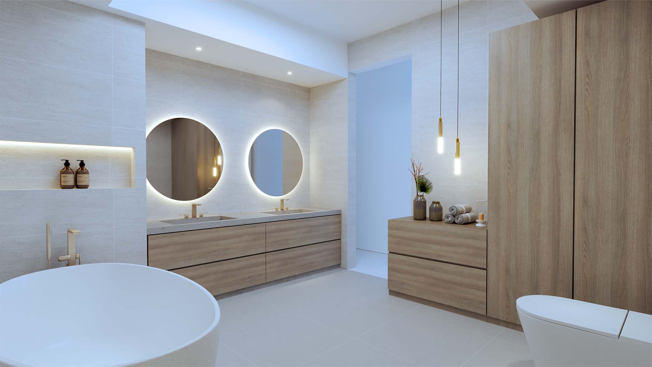 1_0000_WC PRINCIPAL - VISTA 2 Wellness clinic secondary therapy room with a therapy bed in the middle, designed by Beatrice Leupold